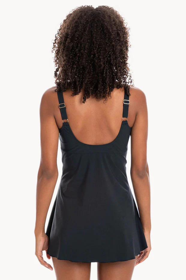Plain Twist Swim Dress One Piece - Image 2