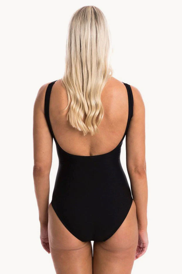 Textured Mesh High Neck One Piece - Image 2