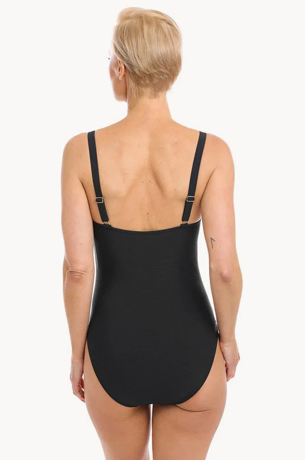 Textured Scoop Neck One Piece - Image 2