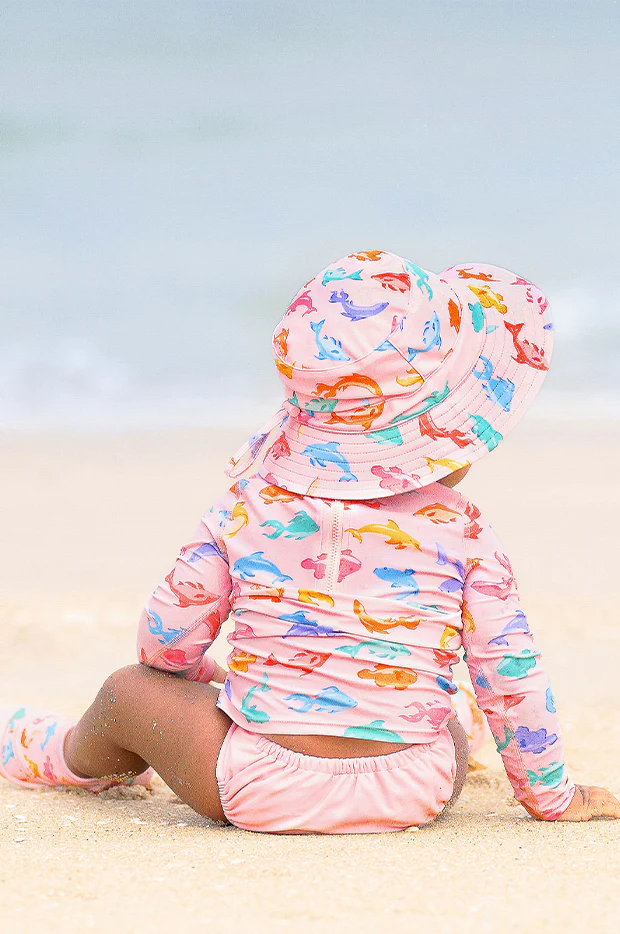 Girls Dishy Fishy Swim Sunhat - Image 3