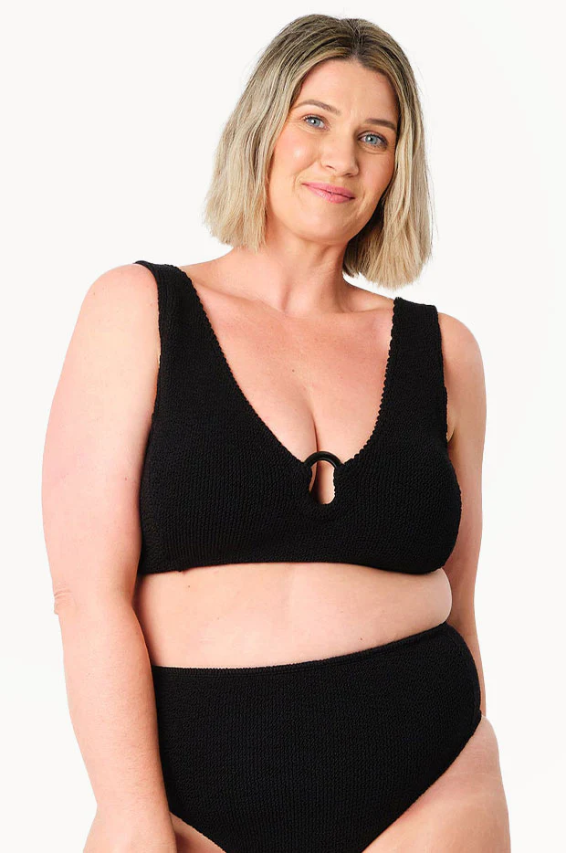 Crinkle Classic Ring V Neck Bralette - Image 3