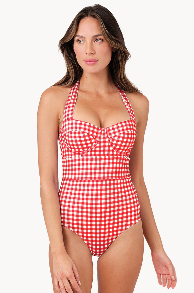 Gingham Bustier Balconette One Piece - Image 3