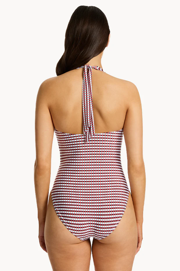 Zarla Geo Tie Halter One Piece - Image 2