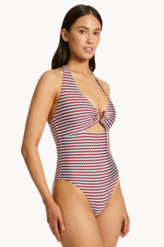 Zarla Geo Tie Halter One Piece - Image 3