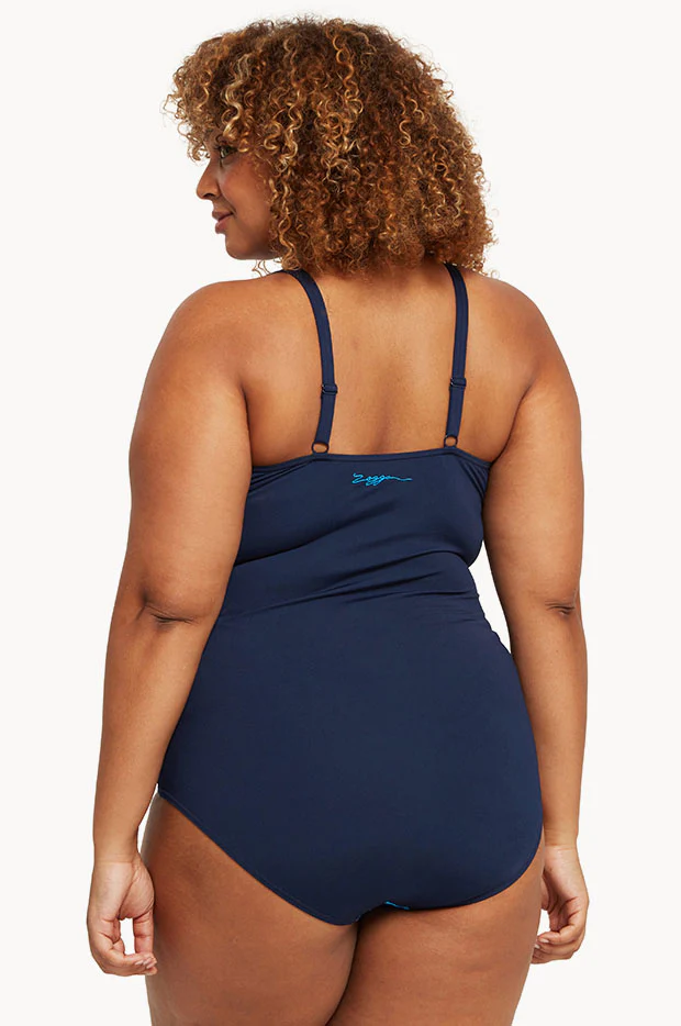 Aqua Digital Ruched Front One Piece - Image 2