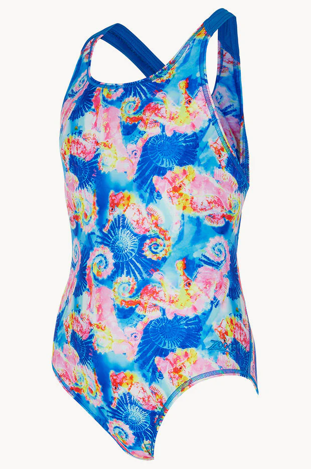 Girls Aqua Pony Flyback One Piece - Image 3