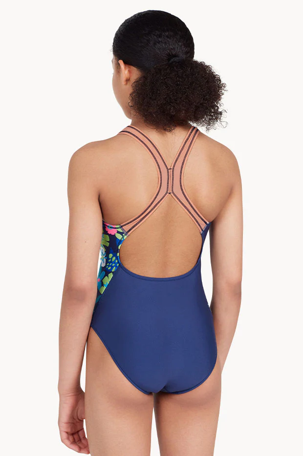 Girls Cosmic Flower Flyback One Piece - Image 2