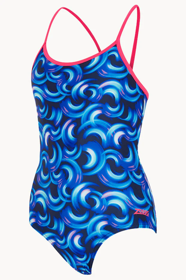 Girls Geo Spiral Sprint Back One Piece - Image 3