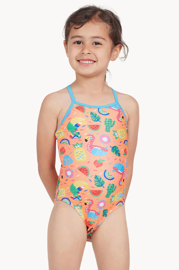 Girls Pool Party Tex Back One Piece