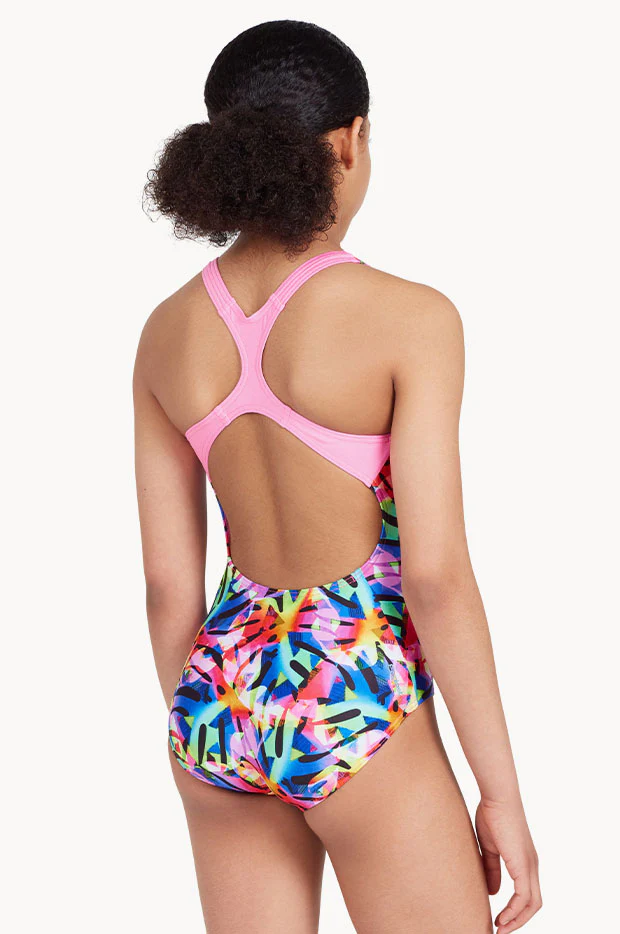 Girls Rainbow Palms Rowleeback One Piece - Image 2