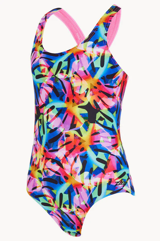 Girls Rainbow Palms Rowleeback One Piece - Image 3